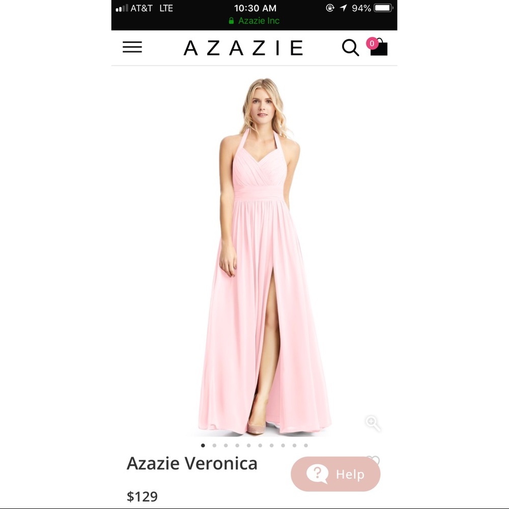 Azazie Blushing Pink Bridesmaid dress
